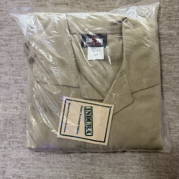 Saf-Tech Indura 9oz FR Tan Contractor Coveralls Flame Resistant Size 52R NWT - Picture 2 of 5